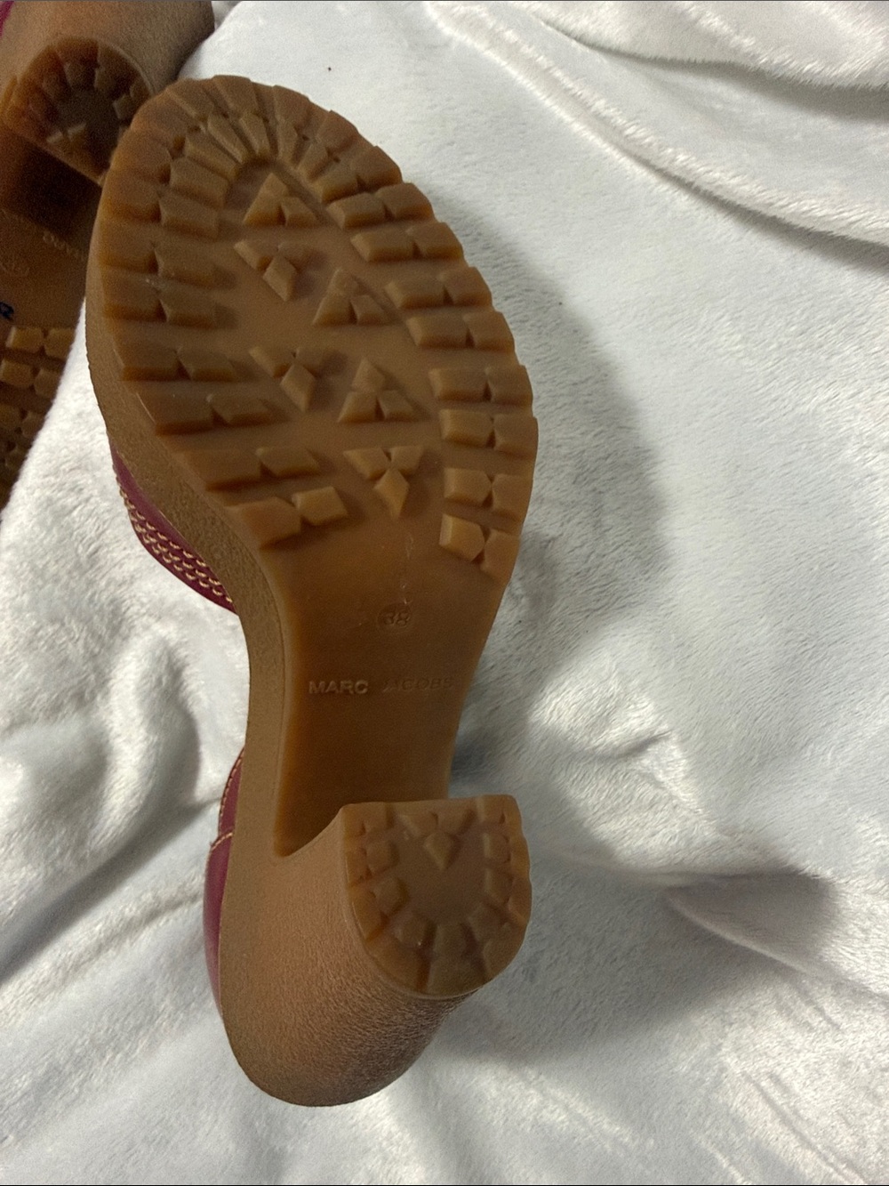 Marc By Marc Jacobs Burgundy Platform Chunky Heel Sandals - Picture 5 of 14